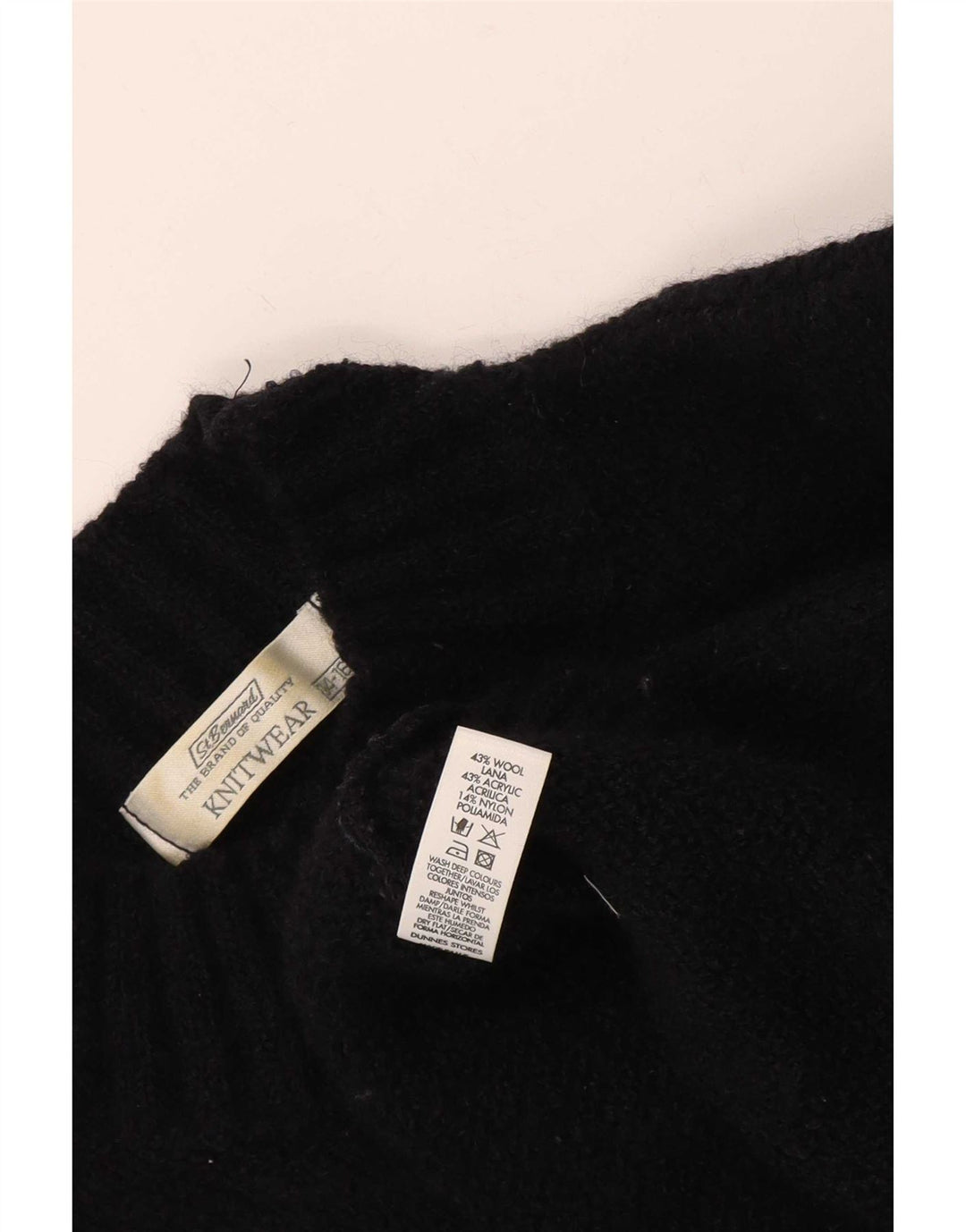 St. Bernard Rollkragenpullover für Damen, UK 14, Größe L, schwarze Wolle