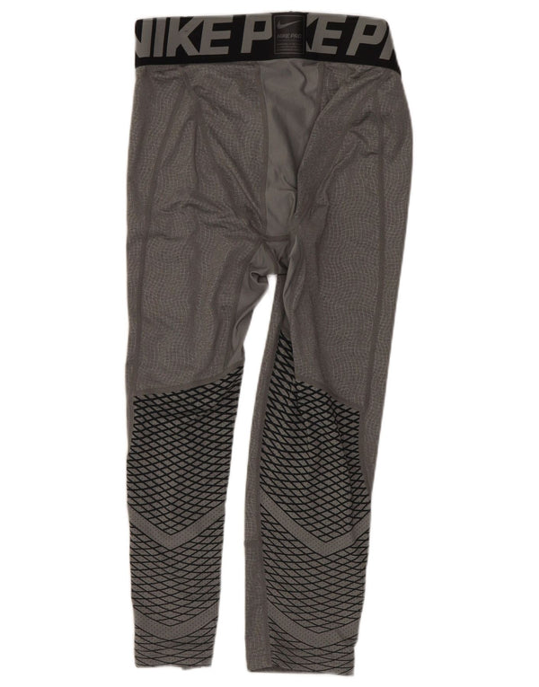 Nike Herren-Capri-Leggings mit Grafik, klein, graues Farbblock-Polyester
