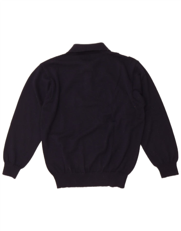 Vintage Herren Rollkragenpullover Pullover Medium Marineblau Argyle/Diamant