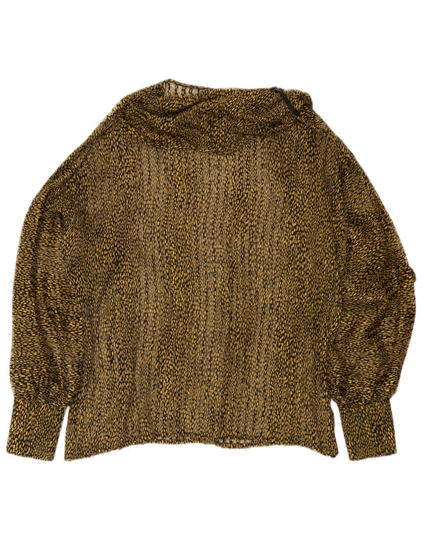 Vintage Damen LangarmBluse Top UK 16 Großer grüner Tierdruck