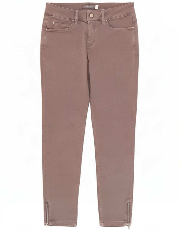 MINT VELVET Damen Slim Casual Hose UK 10 Small W28 L26 Graue Baumwolle