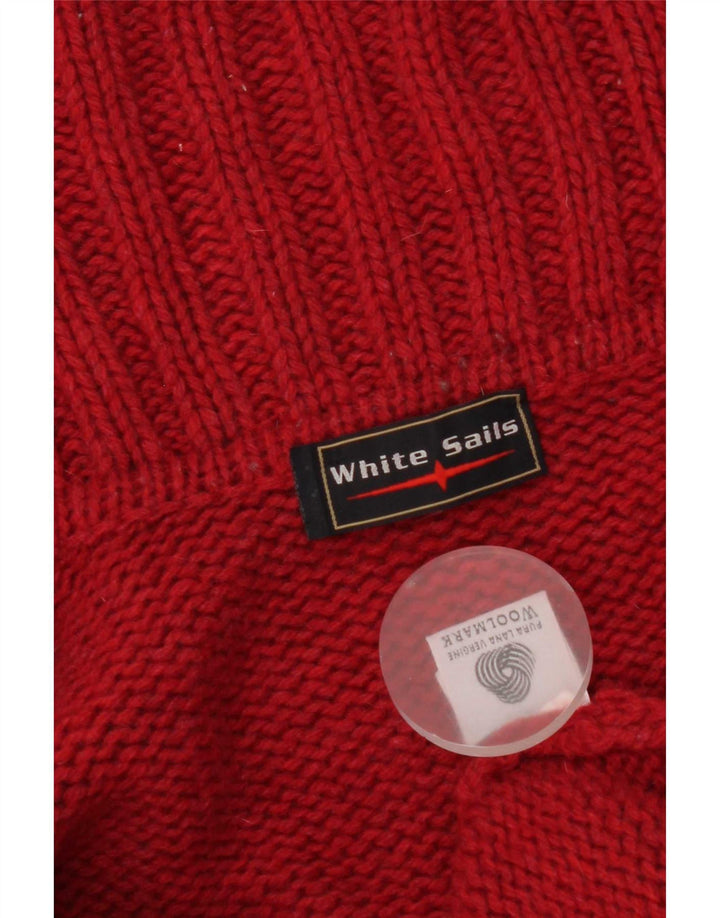 White Sails Herren-Strickjacke, groß, rote Schurwolle
