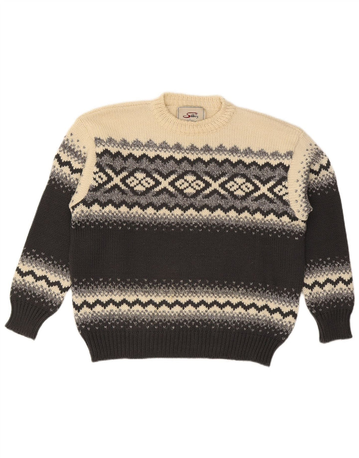 Silvy Herren-Pullover mit Rundhalsausschnitt IT 48 Medium Mehrfarbig Fair Isle