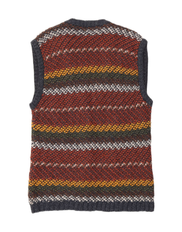 Vintage Damen Cardigan Pullover UK 14 Medium Bunt gestreift