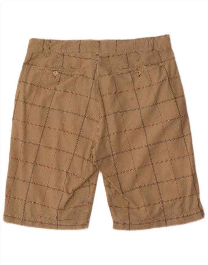 Converse Herren-Chino-Shorts, Größe M, W32, beige karierte Baumwolle