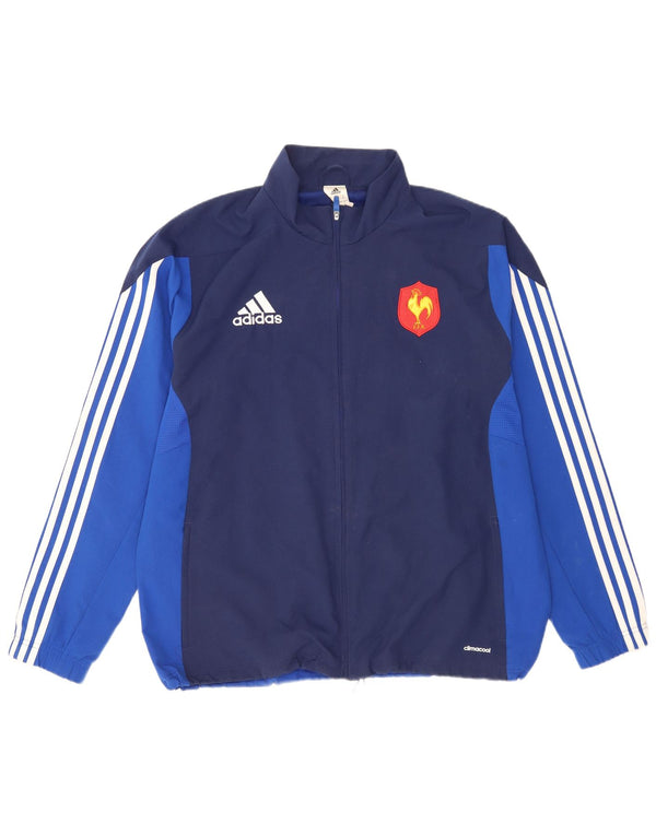 Adidas Mens Federation Francaise De Rugby Tracksuit Top Jacket XL Navy Blue
