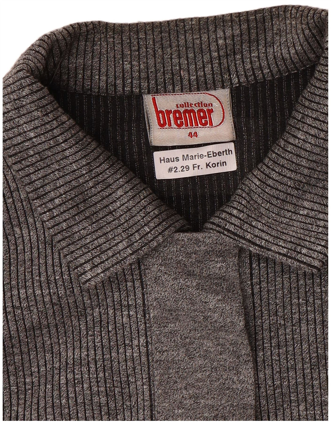 Vintage Damen Rollkragenpullover Pullover EU 44 XL Grau gestreift