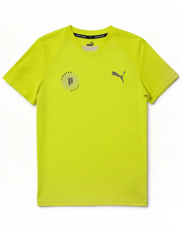 Puma Jungen Grafik T-Shirt Top 11–12 Jahre, grünes Polyester