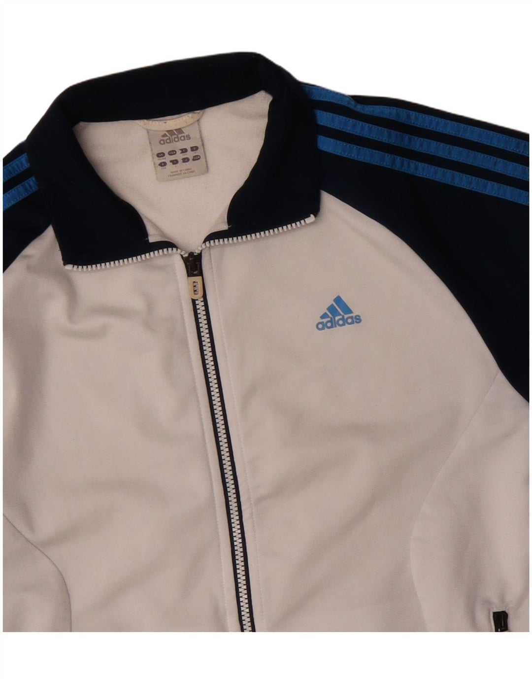 ADIDAS Herren-Trainingsanzug-Top-Jacke, UK 38/40, Mittelweiß, Farbblock