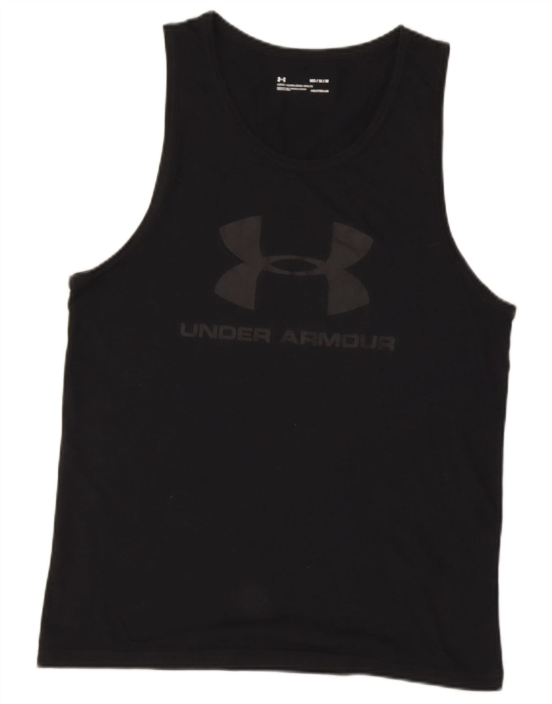 UNDER ARMOUR Herren Heat Gear Grafik-Weste-Oberteil aus mittelschwarzer Baumwolle