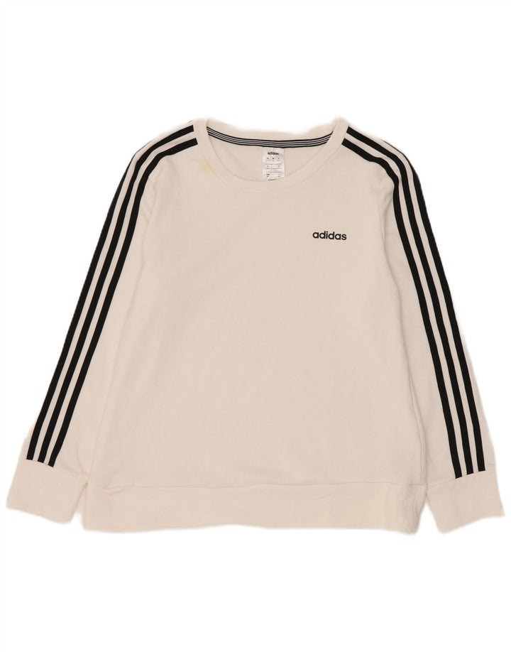 Adidas Damen Climalite Sweatshirt Pullover UK 12/14 Mittelweißes Polyester