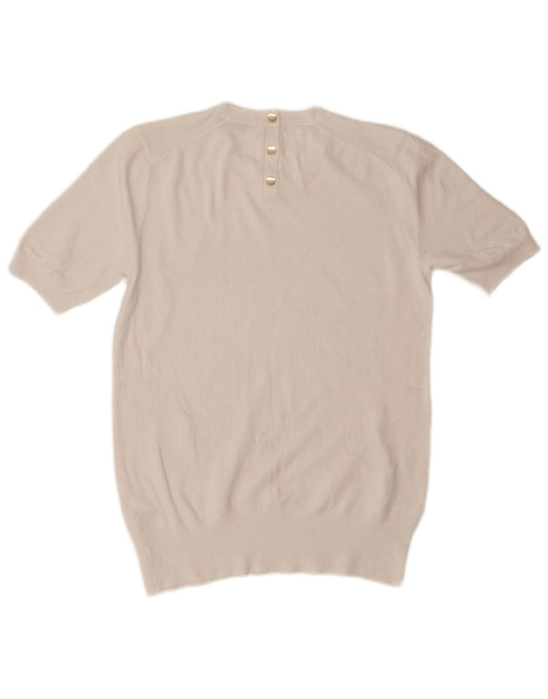 Zara Damen Bluse Top UK 14 Large Weiße Viskose