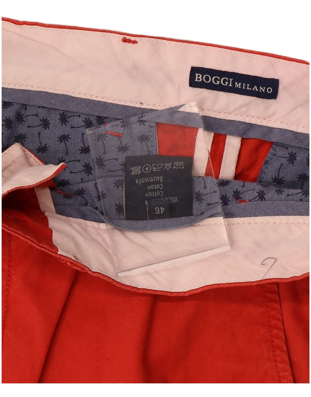 BOGGI Herren Milano Chino Shorts IT 46 Small W34 Rote Baumwolle