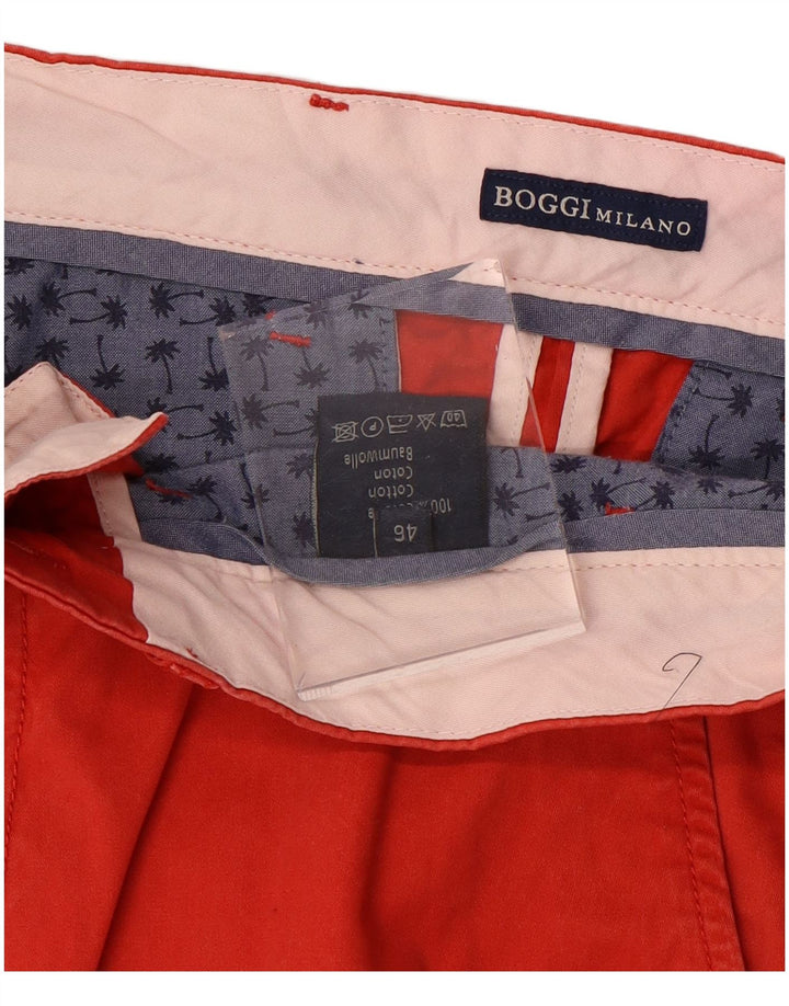 BOGGI Herren Milano Chino Shorts IT 46 Small W34 Rote Baumwolle
