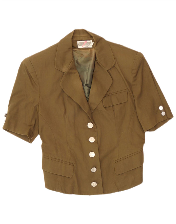 Sport Staff Damen Kurzarm-Blazer mit 5 Knöpfen, Größe IT 42, mittleres Khaki
