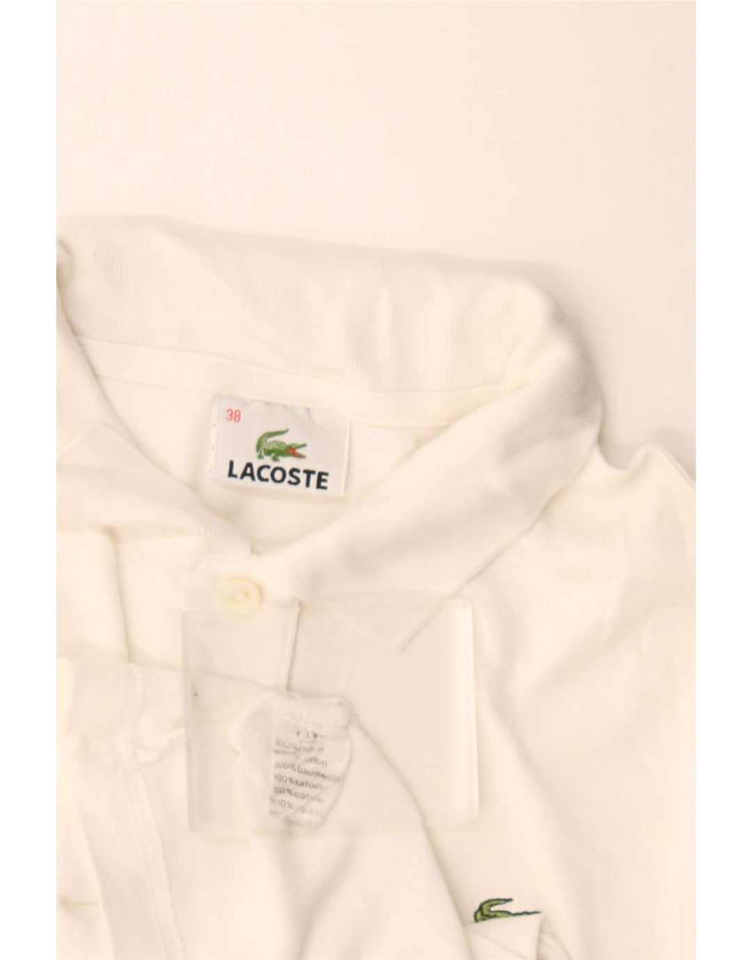 Lacoste Damen Poloshirt Größe 38 Mittelweiße Baumwolle