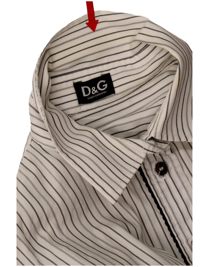 Dolce & Gabbana Damen-Hemd IT 42 Mittelweißer Nadelstreifen