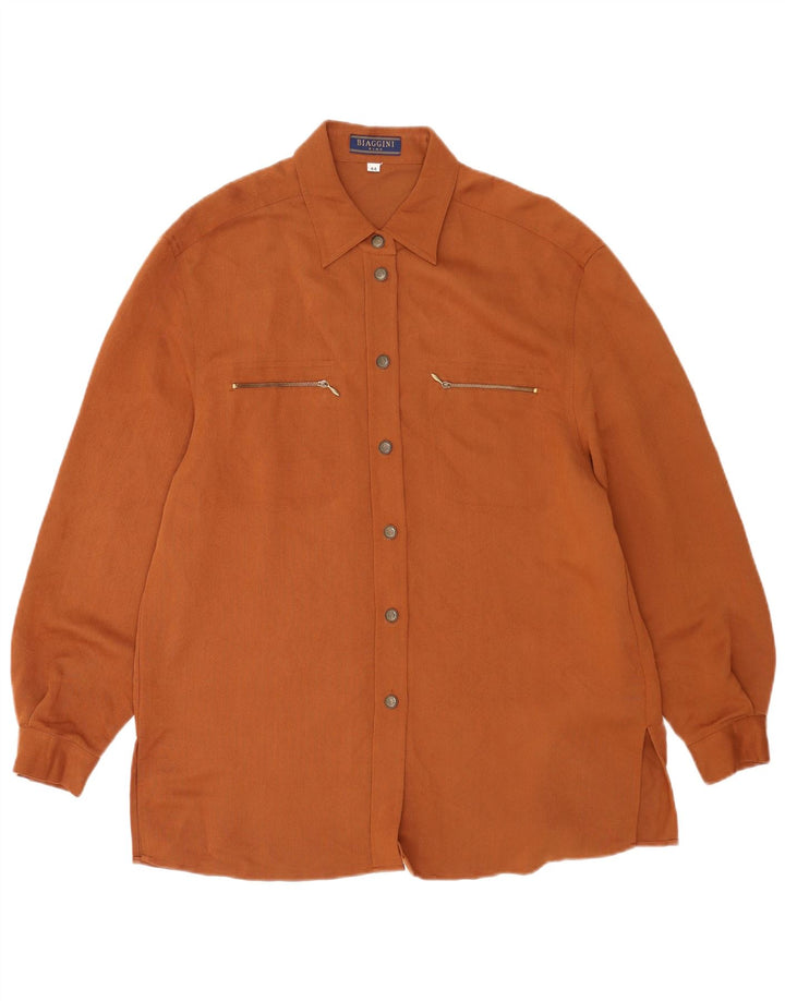 Biaggini Damen Overshirt-Hemd UK 14 Mittelbraune Viskose