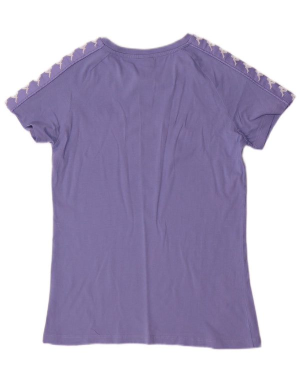 Kappa Womens Graphic T-Shirt Top UK 14 Large Lila Baumwolle