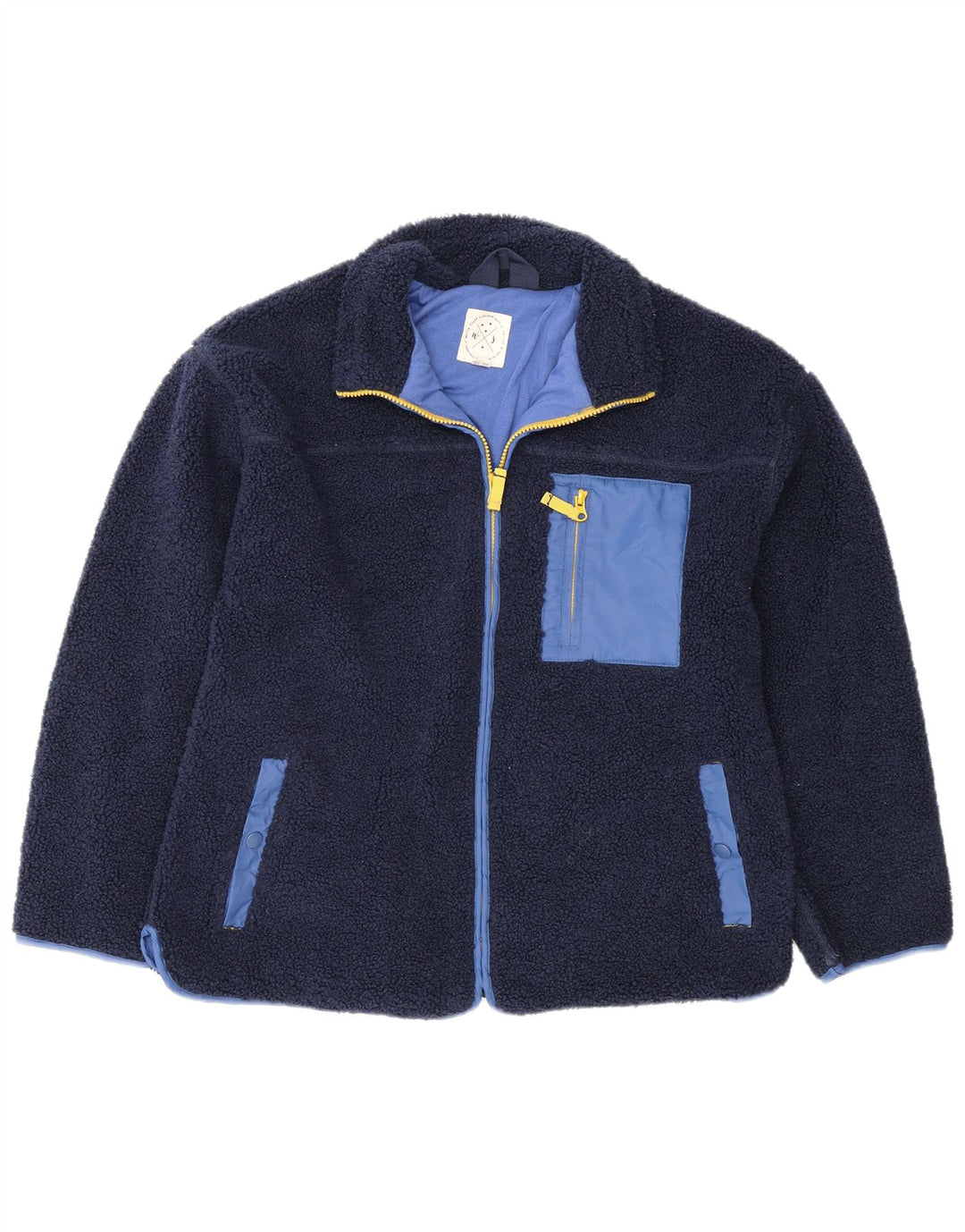 White Stuff Damen Fleecejacke UK 12 Medium Marineblau Polyester