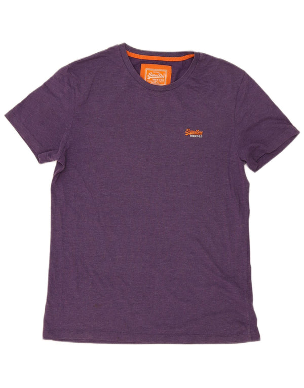 Superdry Herren T-Shirt Top XL Lila Baumwolle Modern