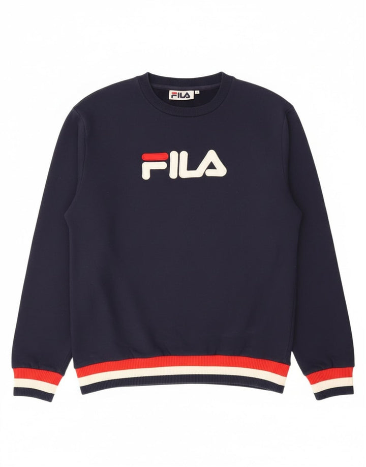 Fila Herren-Sweatshirt mit Grafik, mittlere marineblaue Baumwolle