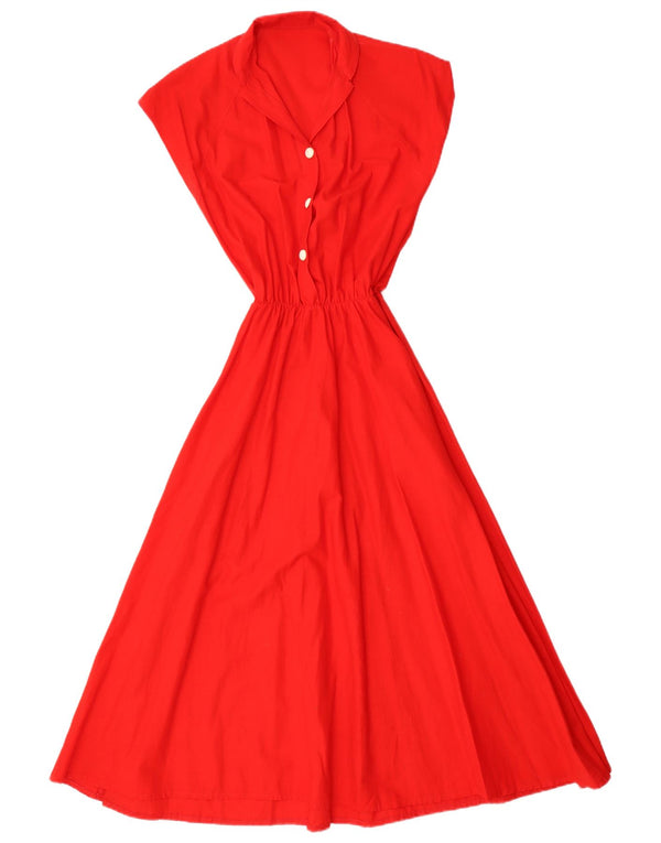 Vintage Damen Maxikleid UK 8 Small Rot