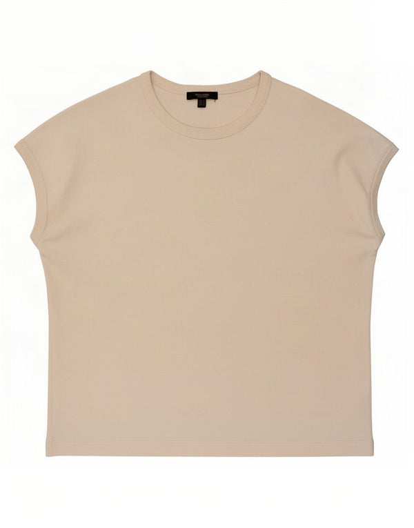Massimo Dutti Damen T-Shirt Top UK 14 Medium Beige