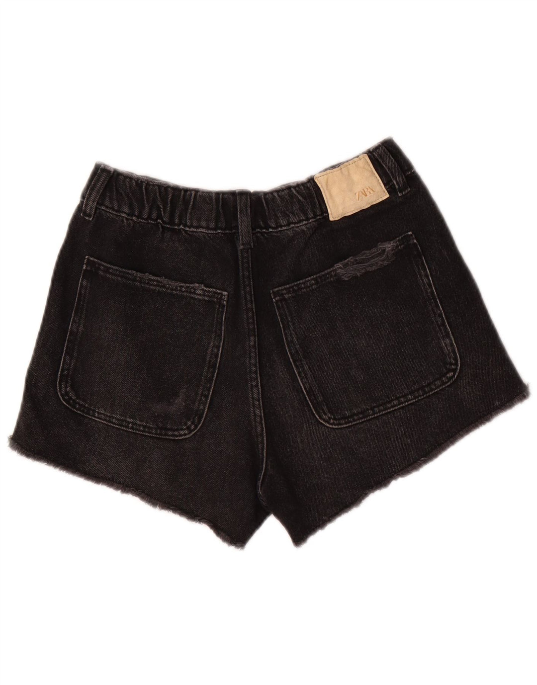 ZARA Mädchen Distressed Denim Shorts 9–10 Jahre W24 Grau