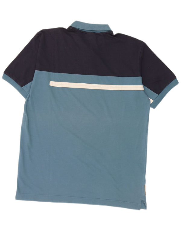 Sergio Tacchini Herren Poloshirt 2XL Blau Colourblock Baumwolle