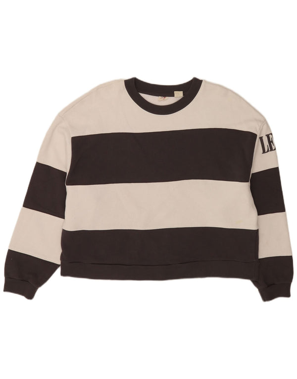 Levi's Damen-Pullover, übergroßer Crop-Sweatshirt, Gr. 14, mittelschwarz gestreift