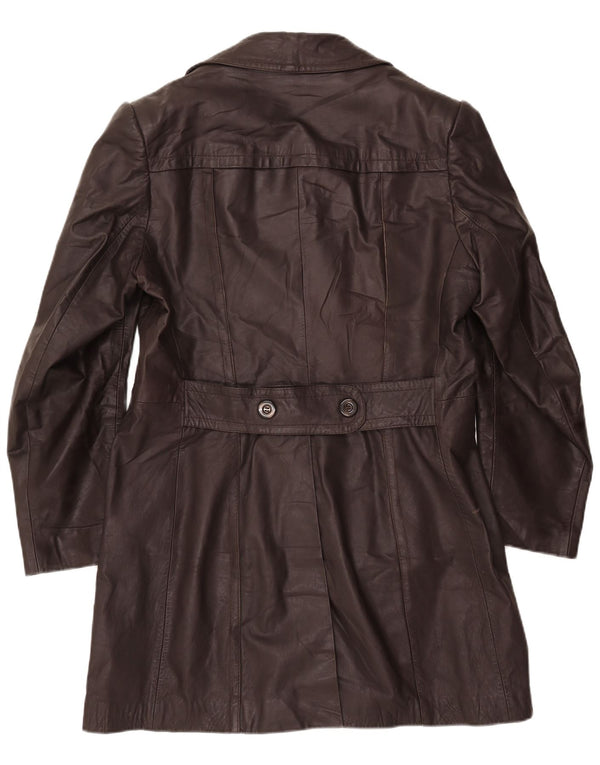 Vintage Mens Leather Coat UK 44 2XL Black