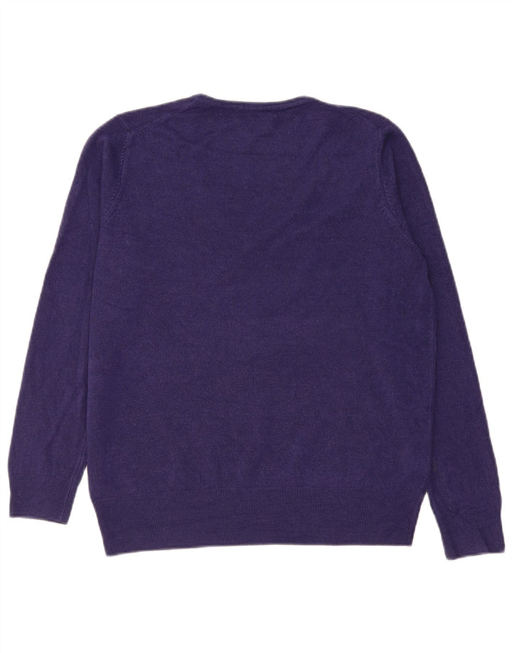 Marks & Spencer Damen-Pullover mit V-Ausschnitt, UK 14, Größe L, Lila