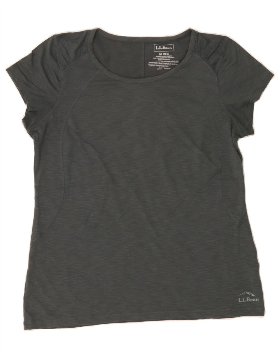 L.L.BEAN Womens T-Shirt Top UK 14 Medium Grey Polyester Vintage L.L.Bean and Second-Hand L.L.Bean from Messina Hembry 