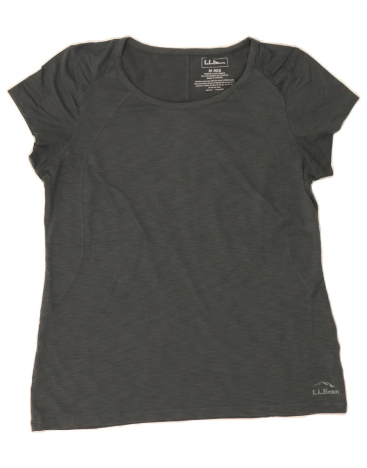 L.L.BEAN Womens T-Shirt Top UK 14 Medium Grey Polyester Vintage L.L.Bean and Second-Hand L.L.Bean from Messina Hembry 