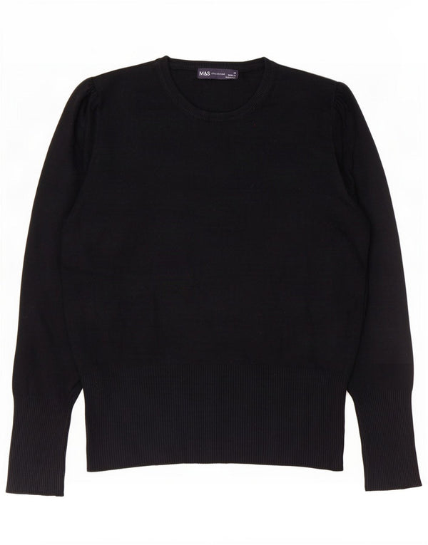 Marks & Spencer Damen-Pullover mit Rundhalsausschnitt, Gr. 12, mittelschwarz
