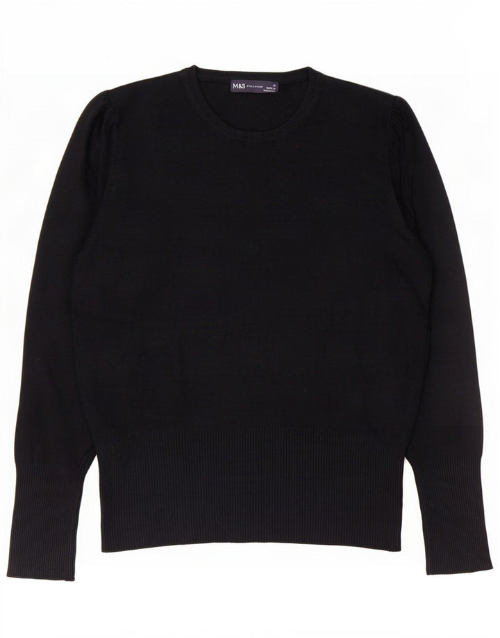 Marks & Spencer Damen-Pullover mit Rundhalsausschnitt, Gr. 12, mittelschwarz