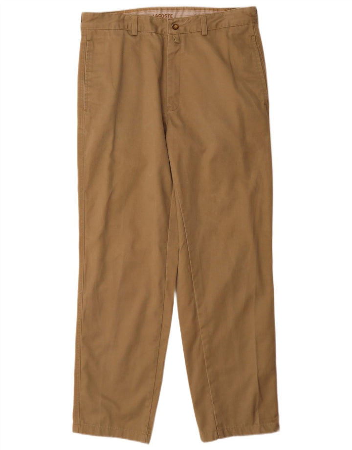 Lacoste Herren gerade Chinohose Größe 40 Mittel W32 L30 Beige