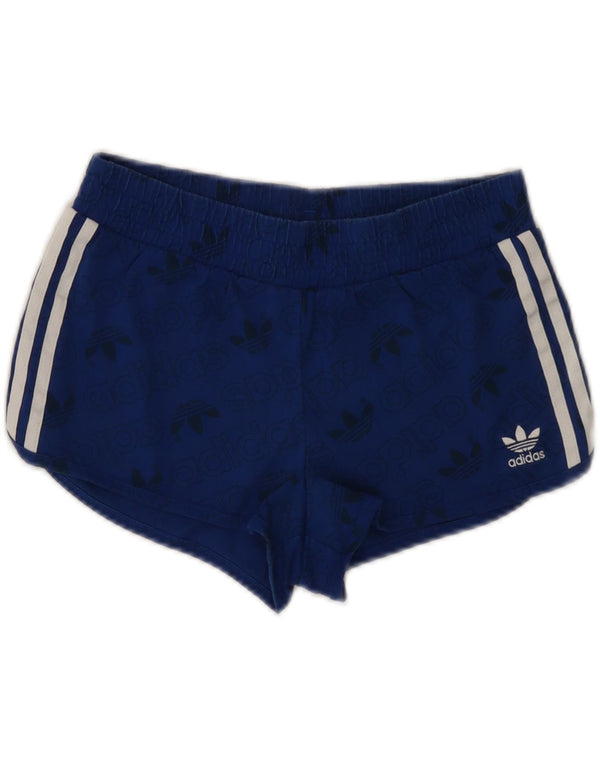 ADIDAS Damen Graphic Sport Shorts UK 8 Small Blau