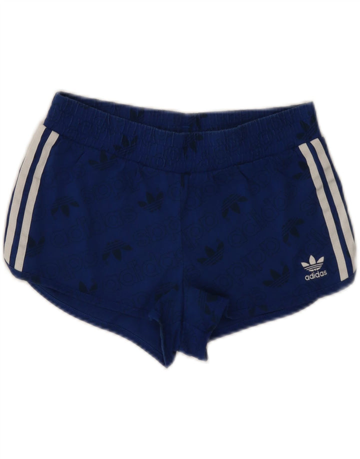 ADIDAS Damen Graphic Sport Shorts UK 8 Small Blau