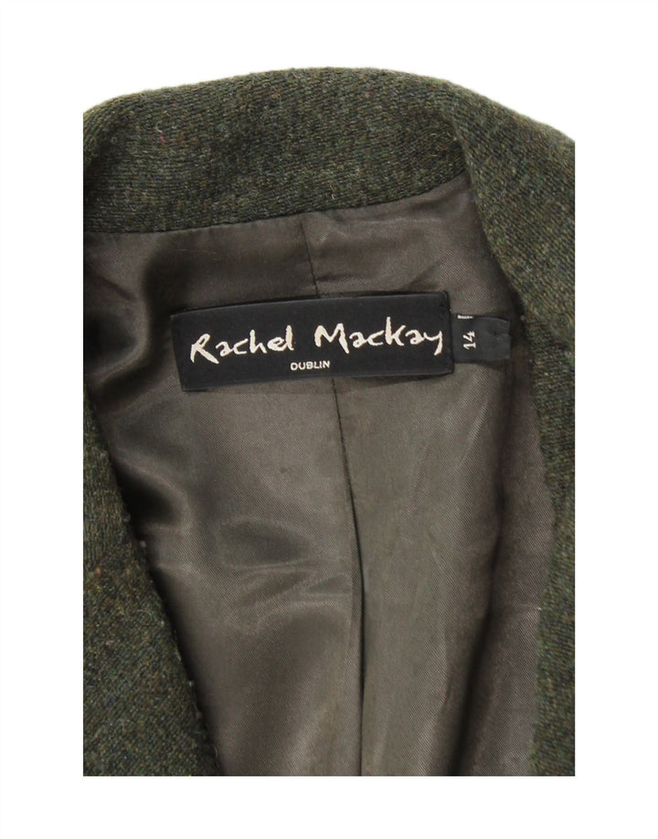 Vintage Damen Mantel UK 14 Großes grün gestreiftes Acetat