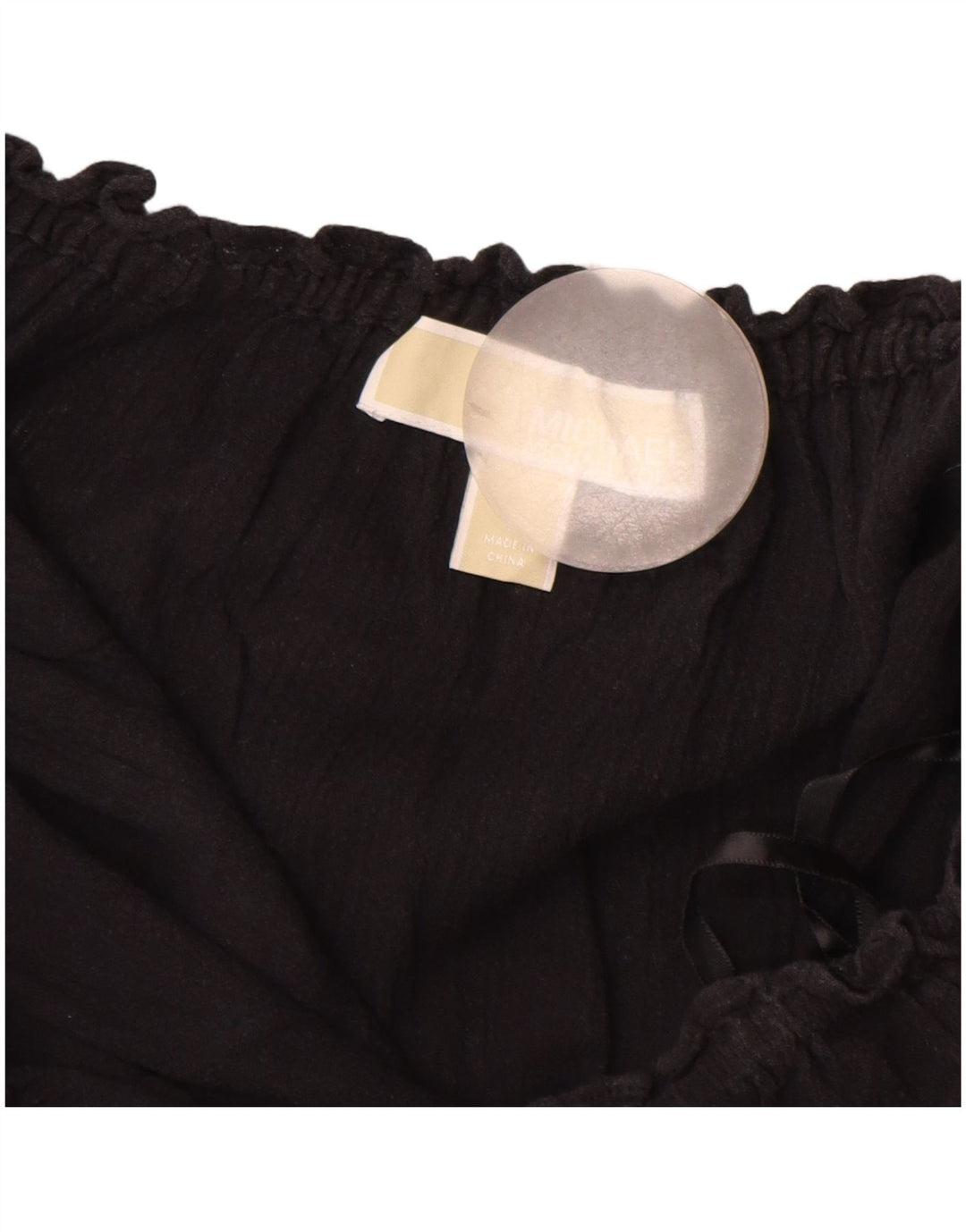 MICHAEL KORS Damen Bluse Top UK 14 Große schwarze Baumwolle