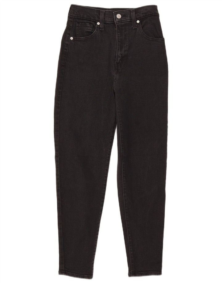 Levi's Damen Tapered Jeans W24 L27 Schwarze Baumwolle