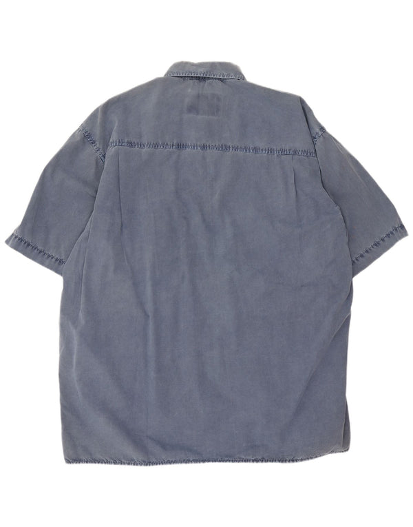 Armata Di Mare Mens Short Sleeve Shirt IT 50 Medium Blue Cotton
