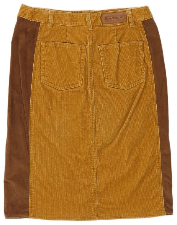 Henry s Damen-Cordrock IT 42 Medium W29 Gelber Farbblock