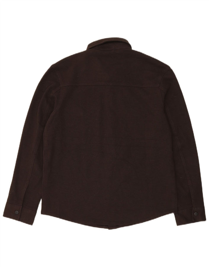 ZARA Herren Flanellhemd Mittelbraunes Polyester