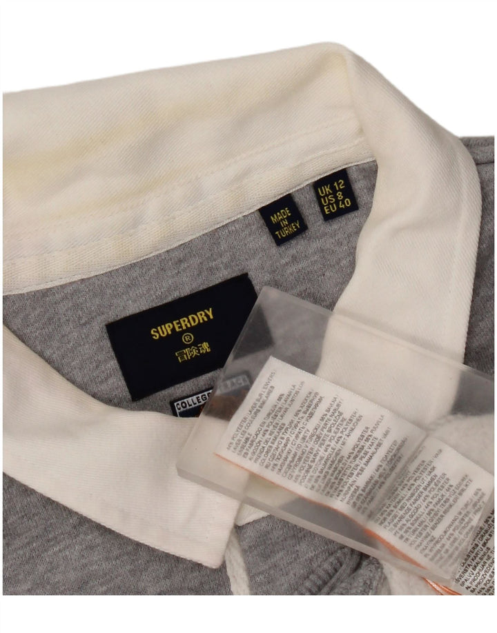Superdry Damen-Sweatshirt in Übergröße mit Rollkragen, UK 12, Mittelgrau