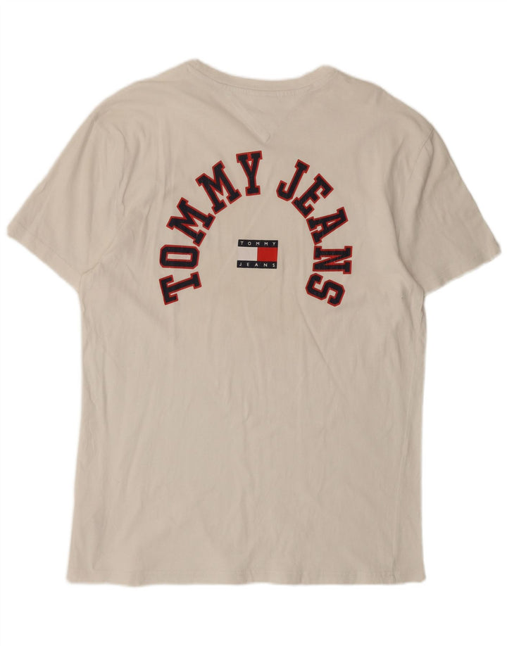 TOMMY HILFIGER Herren Grafik-T-Shirt-Oberteil, groß, weiße Baumwolle
