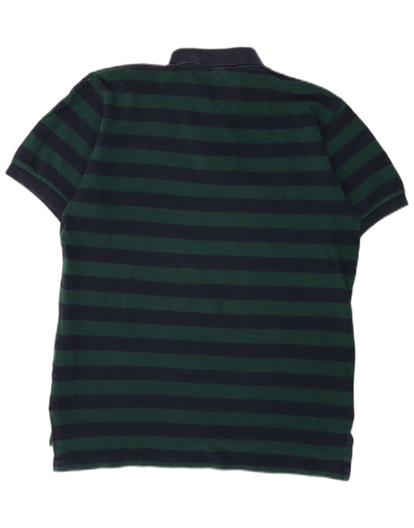 Polo Ralph Lauren Herren-Poloshirt aus mittelgrün gestreifter Baumwolle