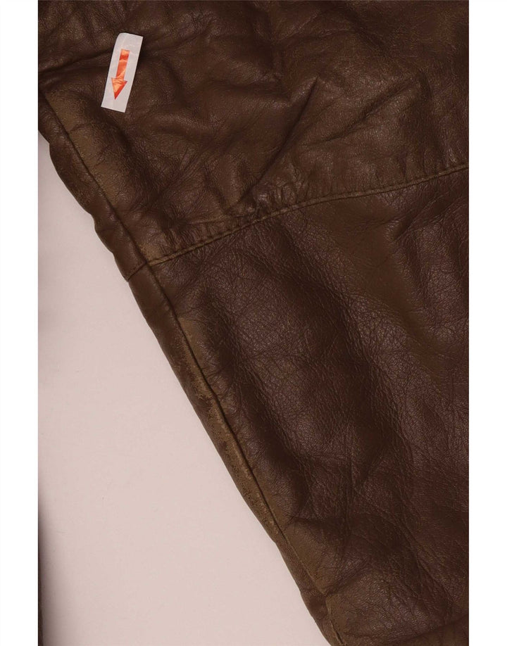 Vintage Herren-Lederjacke mit klassischer Passform, UK 40, Größe L, Braun